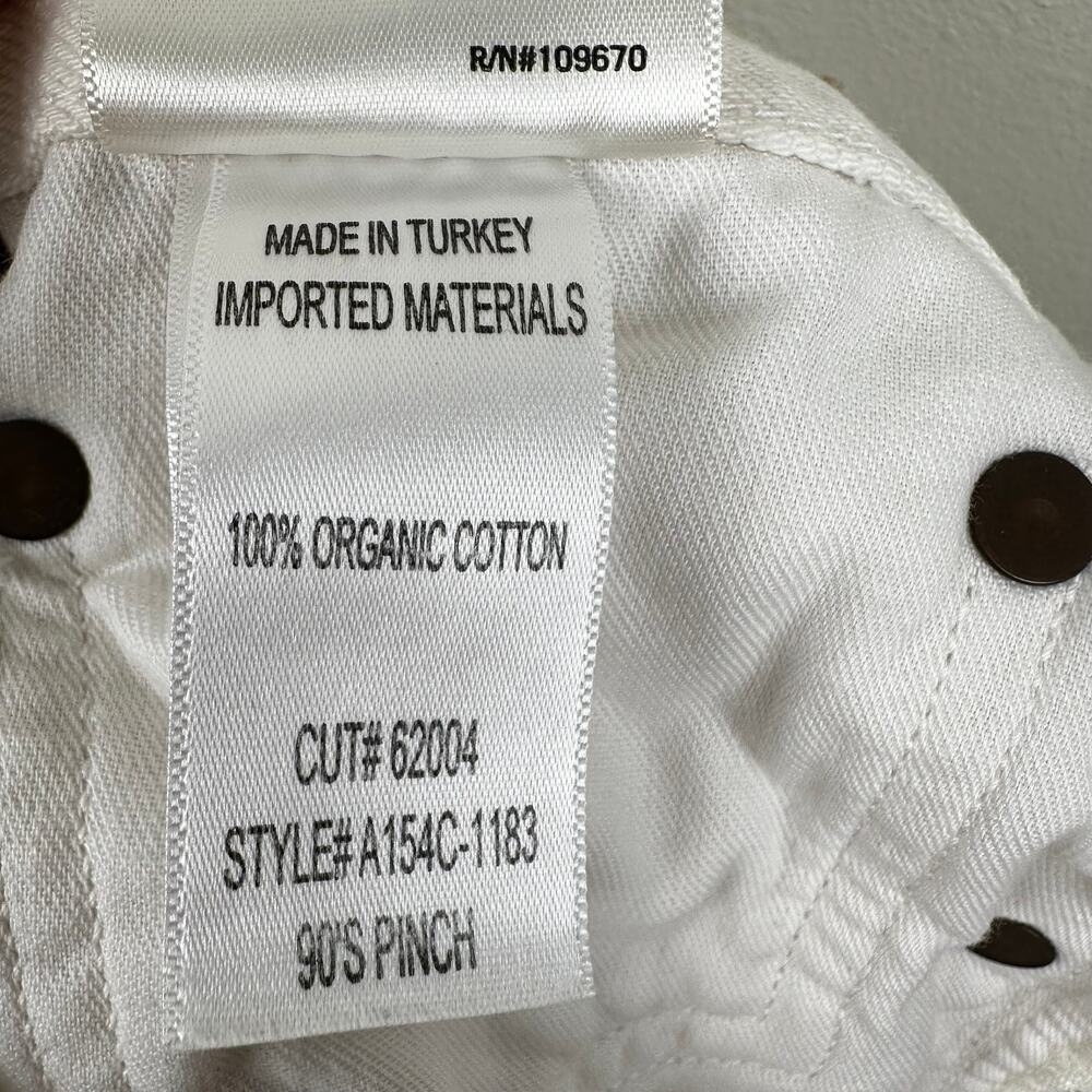 Agolde 90's Pinch Waist Ankle Jeans In Marshmallow Button Fly Organic Cotton 32 - Picture 12 of 14